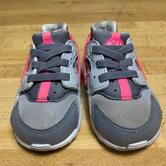 Nike Huarache Baby Girl Size 5C Gray And Pink - Picture 3 of 8